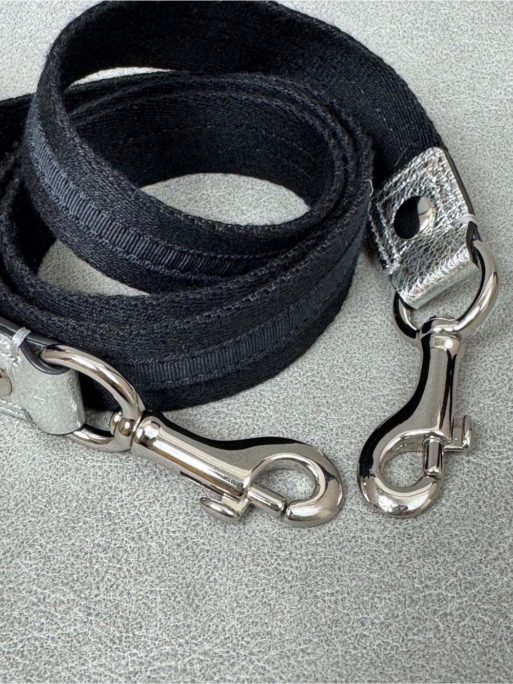 Coach Black Webbing Messenger Bag Strap with Silver Hardware